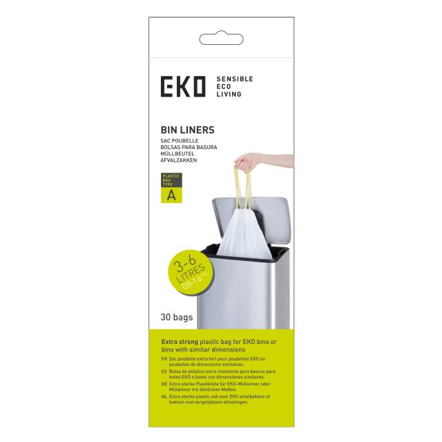 [33702316] EKO Drawstring Trash Bags type B 7-9 l White